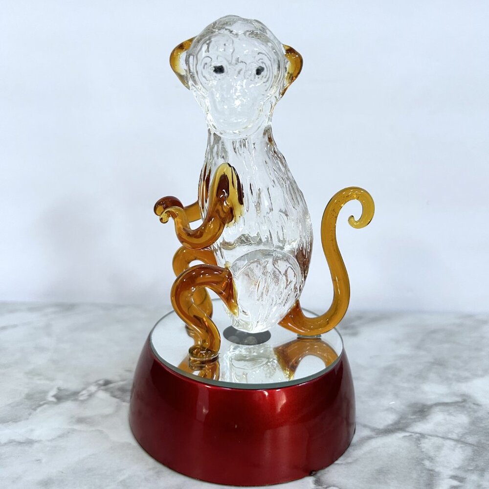 Glass Monkey Figurine